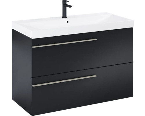 Waschtischunterschrank mit Waschbecken und Armatur