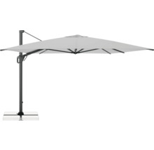 Freiarm-Sonnenschirm mit quadratischer Form und seitlichem Mastfuß