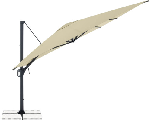 Freiarmschirm mit Standfuß für den Garten