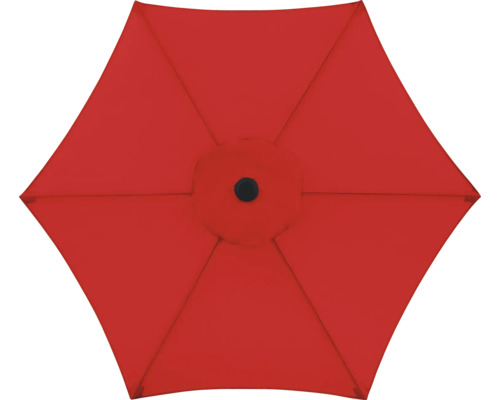 Draufsicht eines roten Sonnenschirms