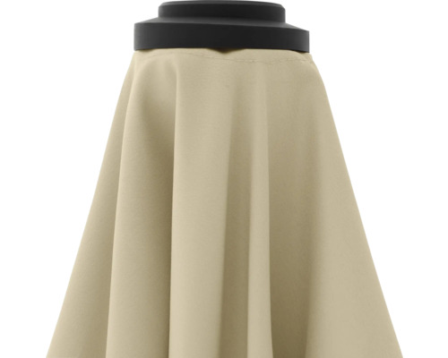 Detailansicht eines Sonnenschirms mit Stoffbezug