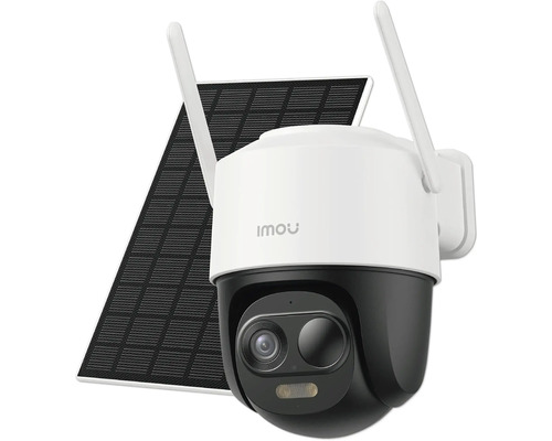 Überwachungskamera mit Solarpanel und Imou Logo