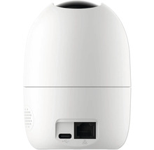 Rückansicht einer Überwachungskamera mit USB- und Ethernet-Anschlüssen