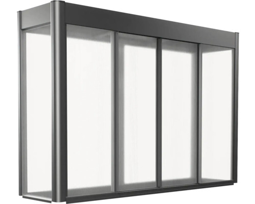 Gewächshausaufsatz Biohort Florentina 2x1 136,4 cm quarzgrau-metallic Überdachung mit transparenten Paneelen