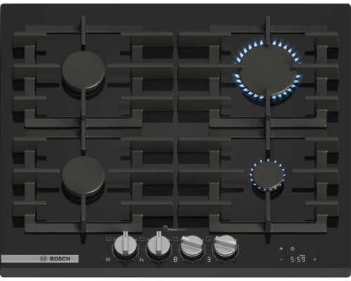 Bosch Gaskochfeld mit vier Kochstellen und Flammeneinstellung