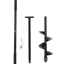 Erdlochbohrer mit Griff, Bohrkopf und Befestigungsmaterial