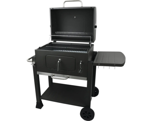 Holzkohlegrill mit Ablagefläche und Rädern