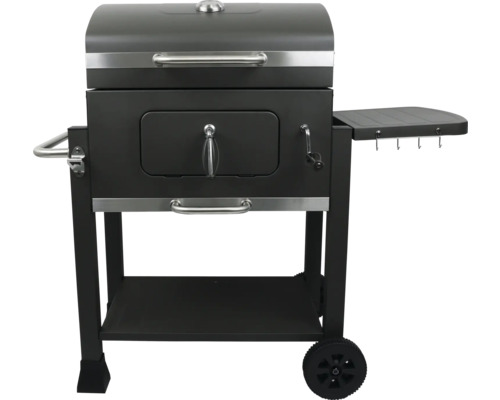 Holzkohlegrill mit Ablagefläche und Rollen