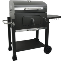 Holzkohlegrill mit Ablageflächen und Rädern