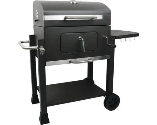 Holzkohlegrill mit Ablageflächen und Rädern