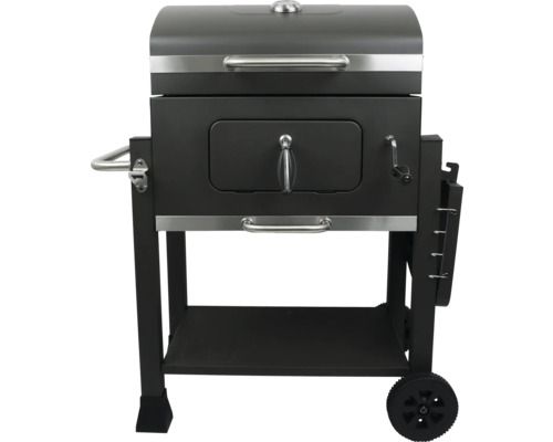 Holzkohlegrill mit Deckel, Tür und Ablagefläche