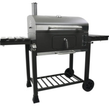 Holzkohlegrill mit Ablageflächen und Rädern