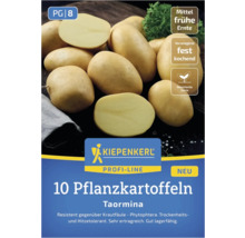 10 Saatkartoffeln der Sorte Taormina auf einer Verpackung von Kiepenkerl