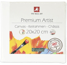 Premium Künstler Leinwand Keilrahmen 20x20 cm, dreifach grundiert, aus 100 Prozent Baumwolle