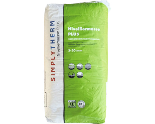 Sack Simplytherm Nivelliermasse Plus, faserverstärkte Ausgleichsmasse für den Innenbereich, geeignet für Fußbodenheizung, Teppich, Fliesen, PVC und Linoleum. CE-Kennzeichnung