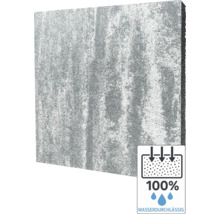 Pflasterstein mit dem Symbol: 100 Prozent wasserdurchlässig