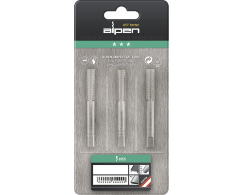Alpen Gewindebohrer-Satz M8 HSS im Blisterpack