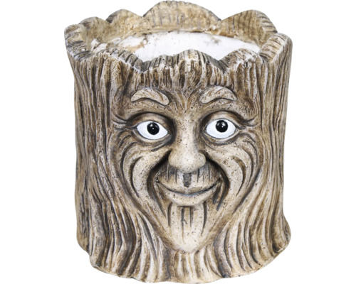 Blumentopf aus Steinguss mit Baumgesicht