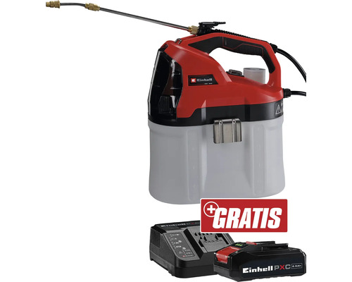 Einhell Akku-Drucksprühgerät GE-WS 18/75 Li + GRATIS Zugabeartikel PXC Starter-Kit 18V 2,5 Ah Einhell Akku-Drucksprüher mit Akku und Ladegerät