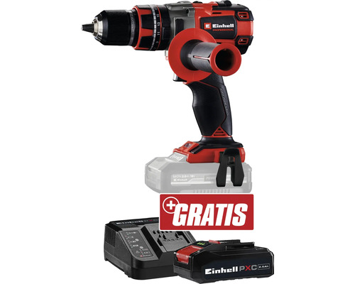 Einhell Akku-Schlagbohrschrauber TP-CD 18/80 Li-i BL 2,5 Ah + GRATIS Zugabeartikel PXC Starter-Kit 18V 2,5 Ah Einhell Akku-Bohrschrauber mit Akku und Ladegerät