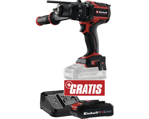 Einhell Akku-Schlagbohrschrauber TP-CD 18/120 Li-i BL 2,5Ah + GRATIS Zugabeartikel PXC Starter-Kit 18V 2,5 Ah Einhell Akku-Bohrschrauber mit Ladegerät und Akku