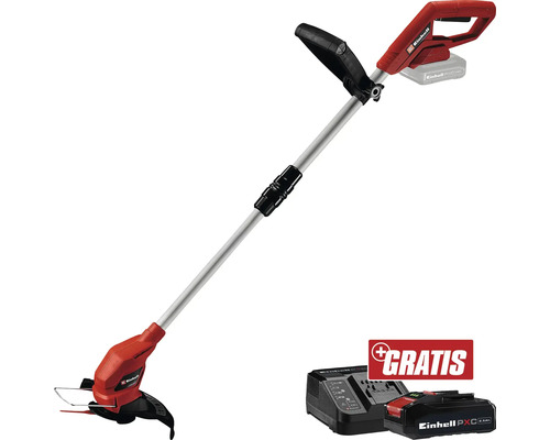 EinhellA-Rasentrimmer GC-CLT 18/240 Li + GRATIS Zugabeartikel PXC Starter-Kit 18V 2,5 Ah Einhell Akku-Rasentrimmer mit Akku und Ladegerät gratis