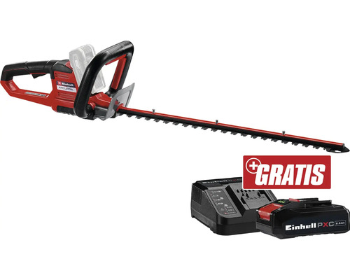 Einhell Akku-Heckenschere ARCURRA 18/55 + GRATIS Zugabeartikel PXC Starter-Kit 18V 2,5 Ah Einhell Akku-Heckenschere mit Akku und Ladegerät
