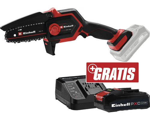 Einhell A-KettensägeGE-PS18/15Li BL + GRATIS Zugabeartikel PXC Starter-Kit 18V 2,5 Ah Einhell Akku-Kettensäge mit Akku und Ladegerät im Set inklusive Gratis-Aktion