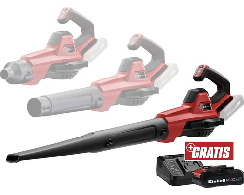 Einhell Akku-Laubbläser GE-UB 18/250 Li E + GRATIS Zugabeartikel PXC Starter-Kit 18V 2,5 Ah Einhell Akku-Blasgerät mit Akku und Ladegerät