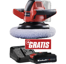 Einhell Akku-Poliermaschine mit Akku, Ladegerät und Polieraufsatz
