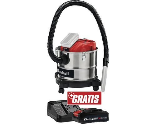 Einhell Aschesauger TE-AV 18/15 Li C + GRATIS Zugabeartikel PXC Starter-Kit 18V 2,5 Ah Einhell Akku-Nass Trockensauger mit Akku und Ladegerät