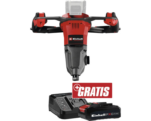 Einhell Akku-Farb-/Mörtelrührer TP-MX 18-2 Li BL + GRATIS Zugabeartikel PXC Starter-Kit 18V 2,5 Ah Einhell Akku-Schlagschrauber mit Ladegerät und Akku