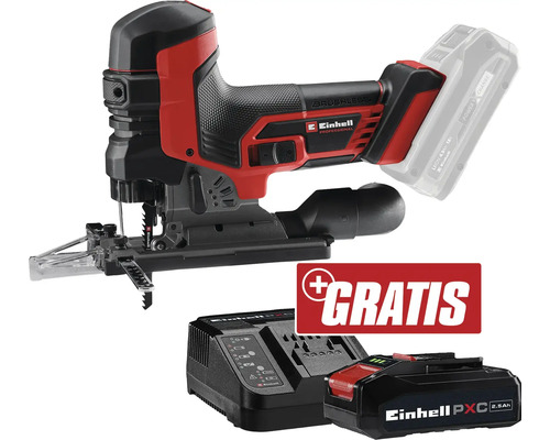 Einhell Akku-Stichsäge TP-JST 18/135 Li BL + GRATIS Zugabeartikel PXC Starter-Kit 18V 2,5 Ah Einhell Akku-Pendelhubstichsäge mit Akku, Ladegerät und Gratis-Aktion