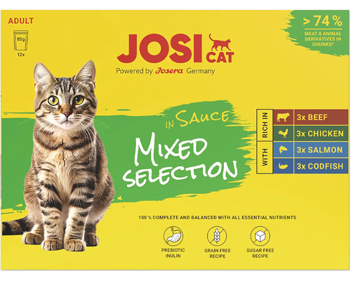 Josi Cat Adult Katzenfutter im Soße-Mixpack