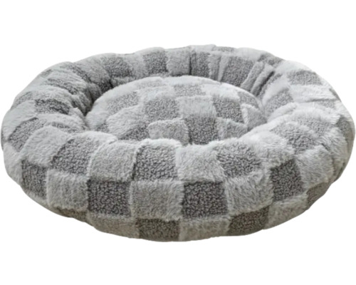 Graues, kariertes Hundebett