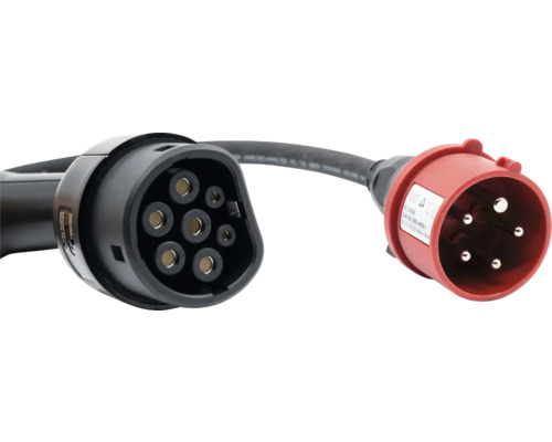 Adapterkabel mit Elektrofahrzeugstecker und Drehstromstecker