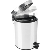 Treteimer aus Metall mit offenem Deckel