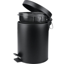 Schwarzer Treteimer mit geöffnetem Deckel