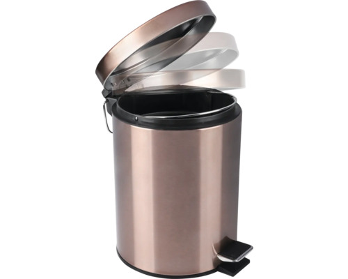 Treteimer aus Metall mit offenem Deckel