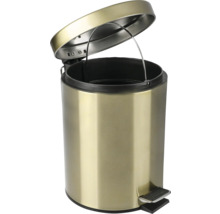 Offener goldfarbener Tretabfalleimer für den Innenbereich