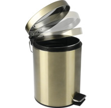 Treteimer aus Metall mit offenem Deckel