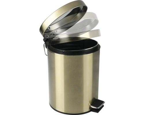 Treteimer aus Metall mit offenem Deckel