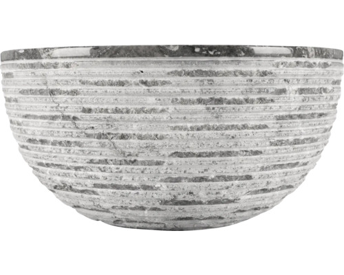 Dekorative Pflanzschale aus Stein mit gerillter Textur