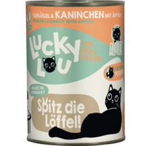 Lucky Lou Katzenfutter Geflügel und Kaninchen mit Äpfeln in Dose
