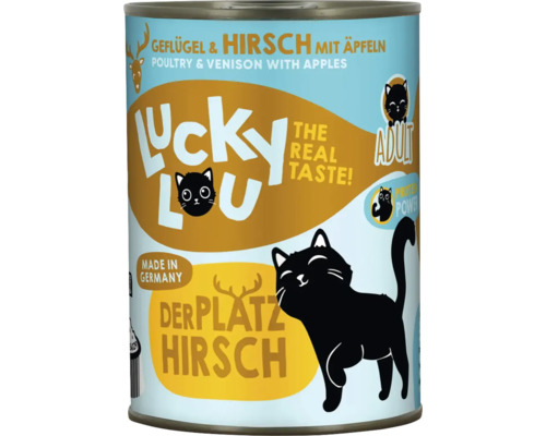 Lucky Lou Katzenfutter Geflügel und Hirsch mit Äpfeln Dose