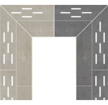 Eckansicht von Wandfliesen mit Dekor