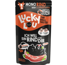 Lucky Lou Mono Rind Katzennahrung, 125 Gramm