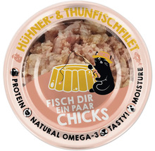 Katzenfutter mit Hühner- und Thunfischfilet