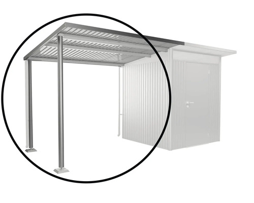 Seitendach Biohort Avantgarde A1, A5 243 x 220 x 218 cm quarzgrau Metallcarport mit Stahlpfosten als Unterstand