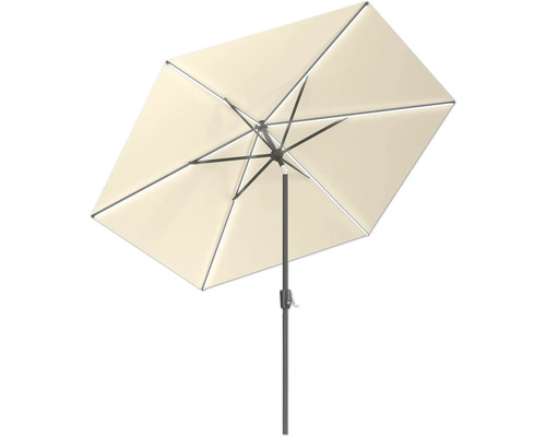 Beiger Sonnenschirm mit Metallgestell